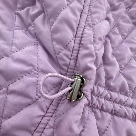 Croft & Barrow Quilted Puffer Jacket Vest Sleeveless Lavender Zip & Snaps Large - Picture 12 of 13